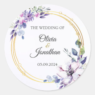 Sticker Rond Carte mariage