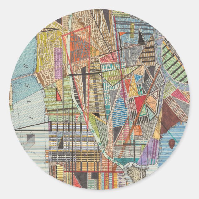 Sticker Rond Carte moderne de New York I (Devant)