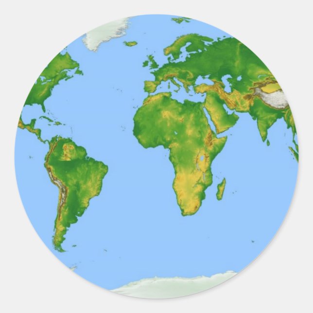 Sticker rond Carte Mondiale (Devant)