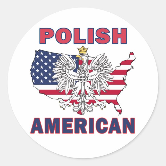Sticker Rond Carte polonaise américaine (Devant)