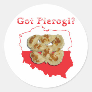 Sticker Rond Carte polonaise Pierogi