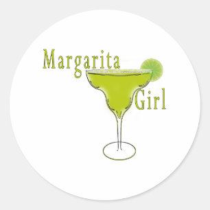 Sticker Rond Carte postale de fille de margarita