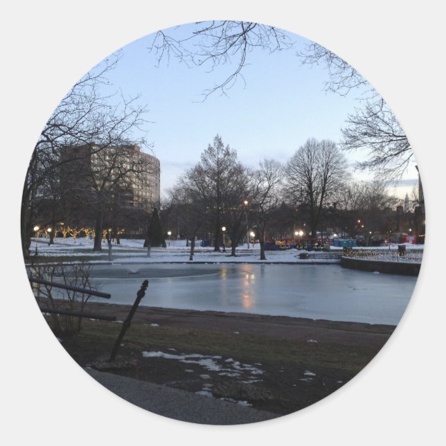 Sticker Rond Carte postale Hartford - Bushnell Park (Devant)