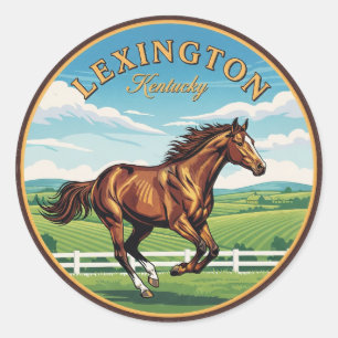 Sticker Rond Carte postale Lexington Kentucky