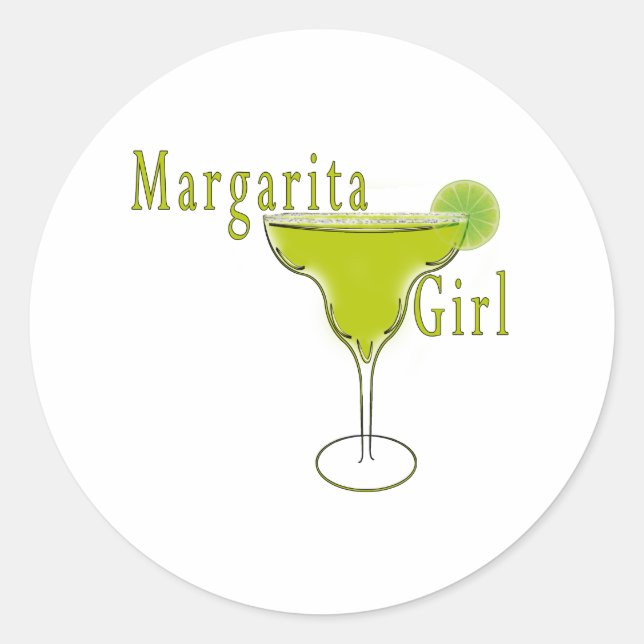 Sticker Rond Carte postale Margarita Girl (Devant)