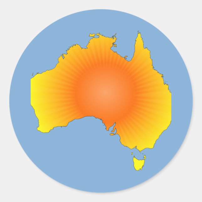 Sticker Rond Carte Sunny Australie (Devant)