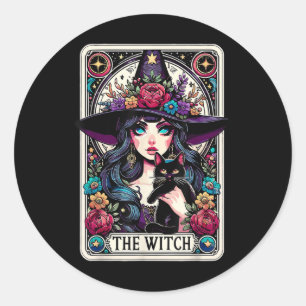 Sticker Rond Carte Tarot Sorcière Vibes de cuisine gothique d'H