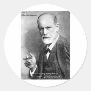 Sticker Rond Cartes Cadeaux etc. Amoureux Fou de Freud Citation