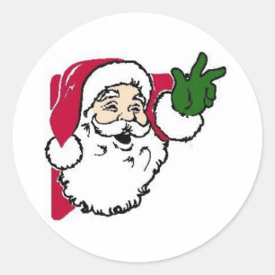 Sticker Rond Cartes de Noël Enveloppe Phoques
