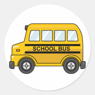 Sticker Rond Cartographie Bus scolaire jaune et noir