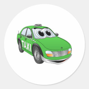 Sticker Rond Cartographie de taxi vert
