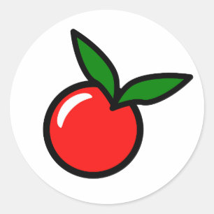 Sticker Rond Carton de cuisine amusant Fruit rouge cerise de po