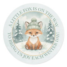 Carton d'invitation pour Baby Shower Renard d'Hive