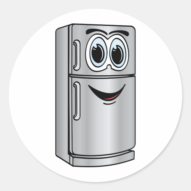 Sticker Rond Carton du réfrigérateur en acier inoxydable (Devant)