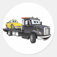 Carton plat du camion à remorque noir