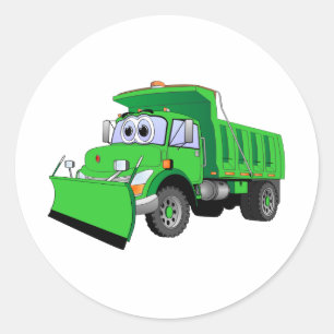 Sticker Rond Carton vert à la neige