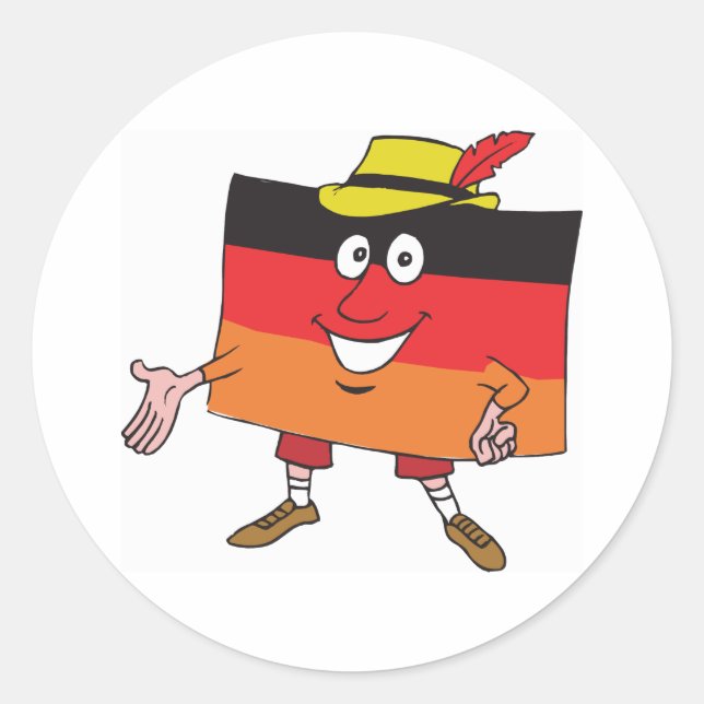 Sticker Rond Cartoon Allemagne (Devant)