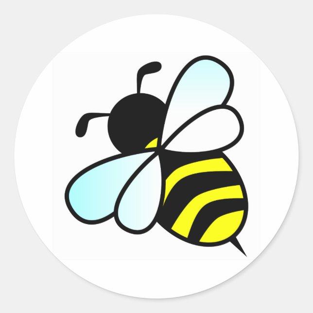 Sticker Rond Cartoon Bee/Honeybee (Devant)