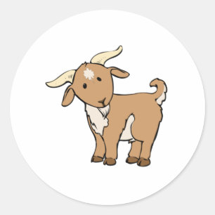 Sticker Rond Cartoon Billy Goat