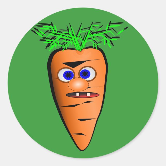 Sticker Rond Cartoon Carottes Légumes Photo (Devant)