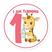 Cartoon mignon bébé Giraffe Anniversaire