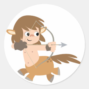 Sticker Rond Cartoon mignon Centaur Sagittarius Vêtements pour