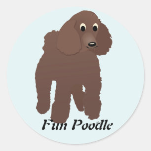 Sticker Rond Cartoon Poodle 3
