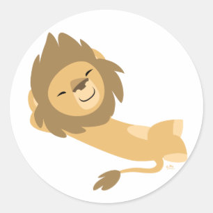 Sticker Rond Cartoon Siesta Lion collant rond
