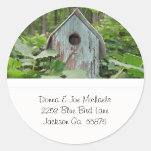 Sticker Rond Cartouches d'adresse Birdhouse