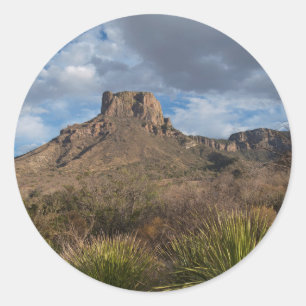Sticker Rond Casa Grande Peak, Bassin de Chisos, Big Bend