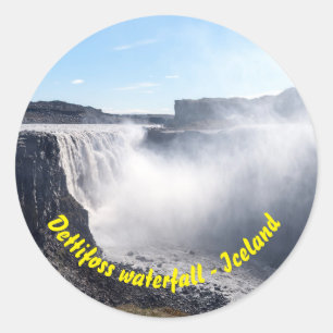Sticker Rond Cascade de Dettifoss dans le parc national de Vatn