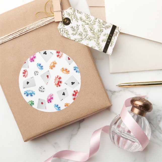 Sticker Rond Casino, Accessoires Jeux motif (Cadeaux)