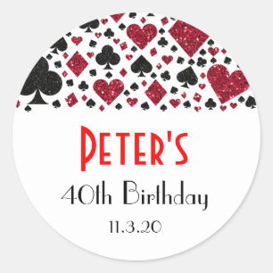 Sticker Rond Casino Las Vegas Anniversaire Fête Favoriser les É