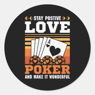Sticker Rond Casino Rester Postive Love Poker