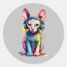Casque arc-en-ciel Sphynx Cat