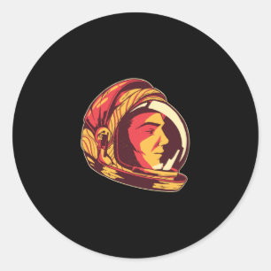Sticker Rond Casque d'astronaute