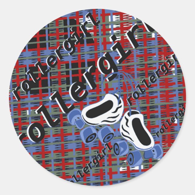 Sticker Rond casque d'attaque plaid rollergirl (Devant)