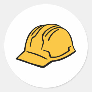 Sticker Rond Casque de construction casquette dur