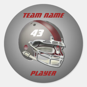 Sticker Rond Casque de football gris et marron