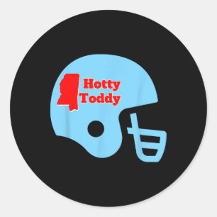 Sticker Rond Casque de football Hotty Toddy avec contour de l'É