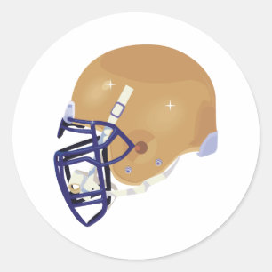 Sticker Rond casque de football or et bleu graphique vectoriel
