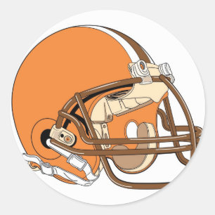 Sticker Rond Casque de football orange