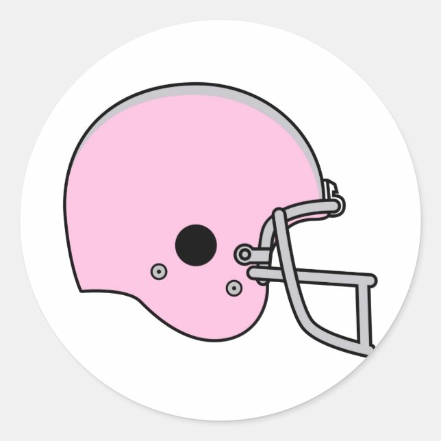 Sticker Rond Casque de football rose (Devant)