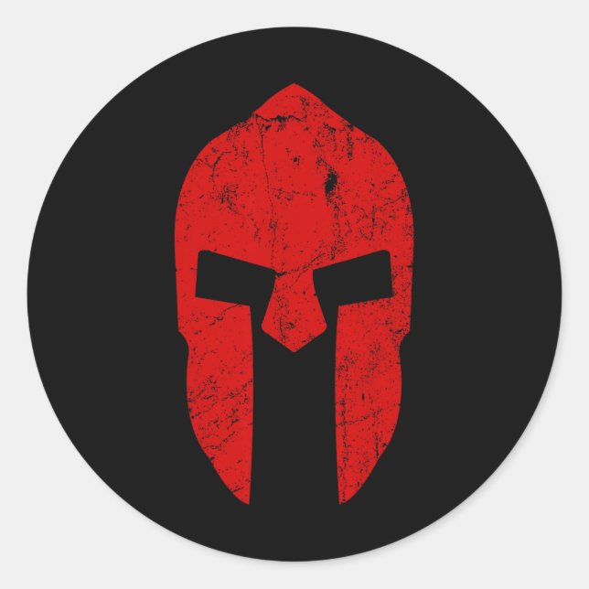 Sticker Rond Casque de guerrier spartiate Motivation de gym Spa (Devant)