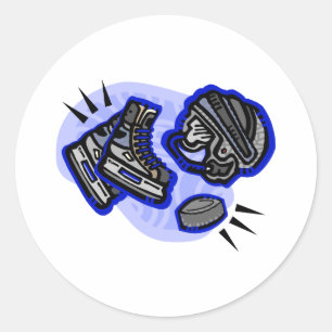 Sticker Rond Casque et patins de hockey