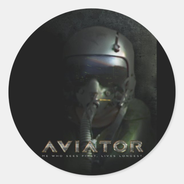 Sticker Rond Casque Hud du pilote de chasse (Devant)