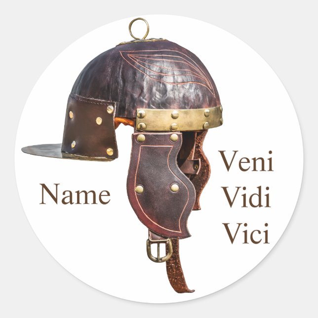 Sticker Rond Casque militaire romain antique (Devant)