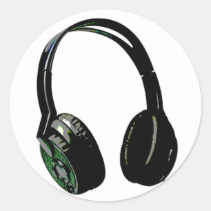 Sticker Rond Casque Pop Art