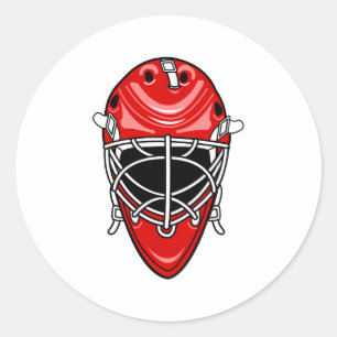 Sticker Rond Casque Red Goalie