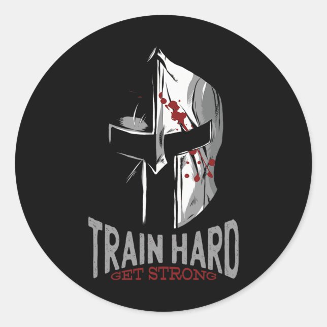 Sticker Rond Casque Spartan Sparta Gym Motivation Cadeau (Devant)